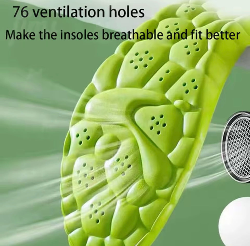 Sport Performance Insoles — Latex Cushion, Shock-Absorbing & Breathable
