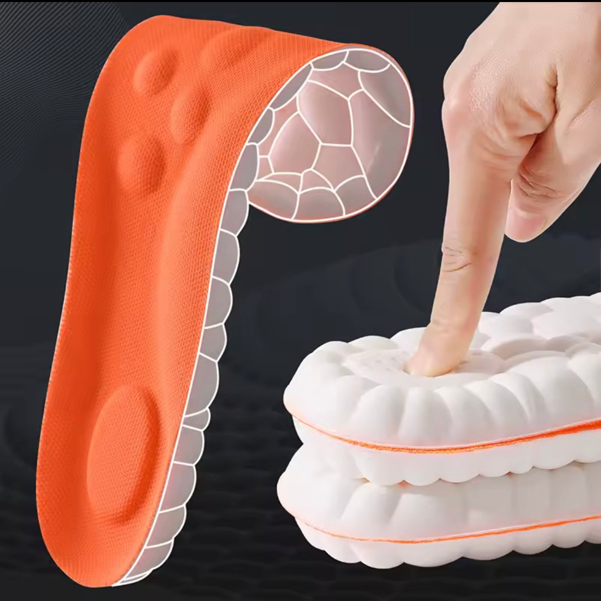 Sport Performance Insoles — Latex Cushion, Shock-Absorbing & Breathable
