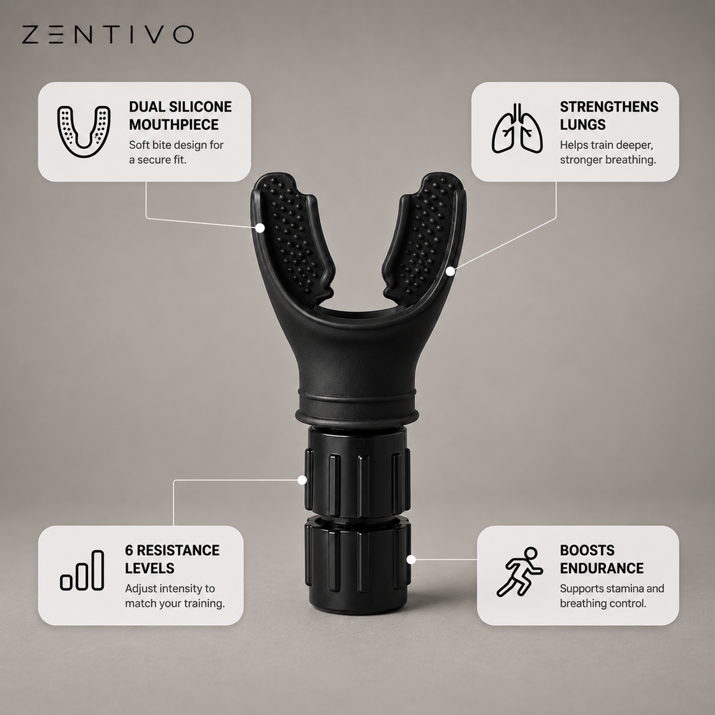 Zentivo BreathePro™ Lung Trainer — Adjustable Breathing Resistance