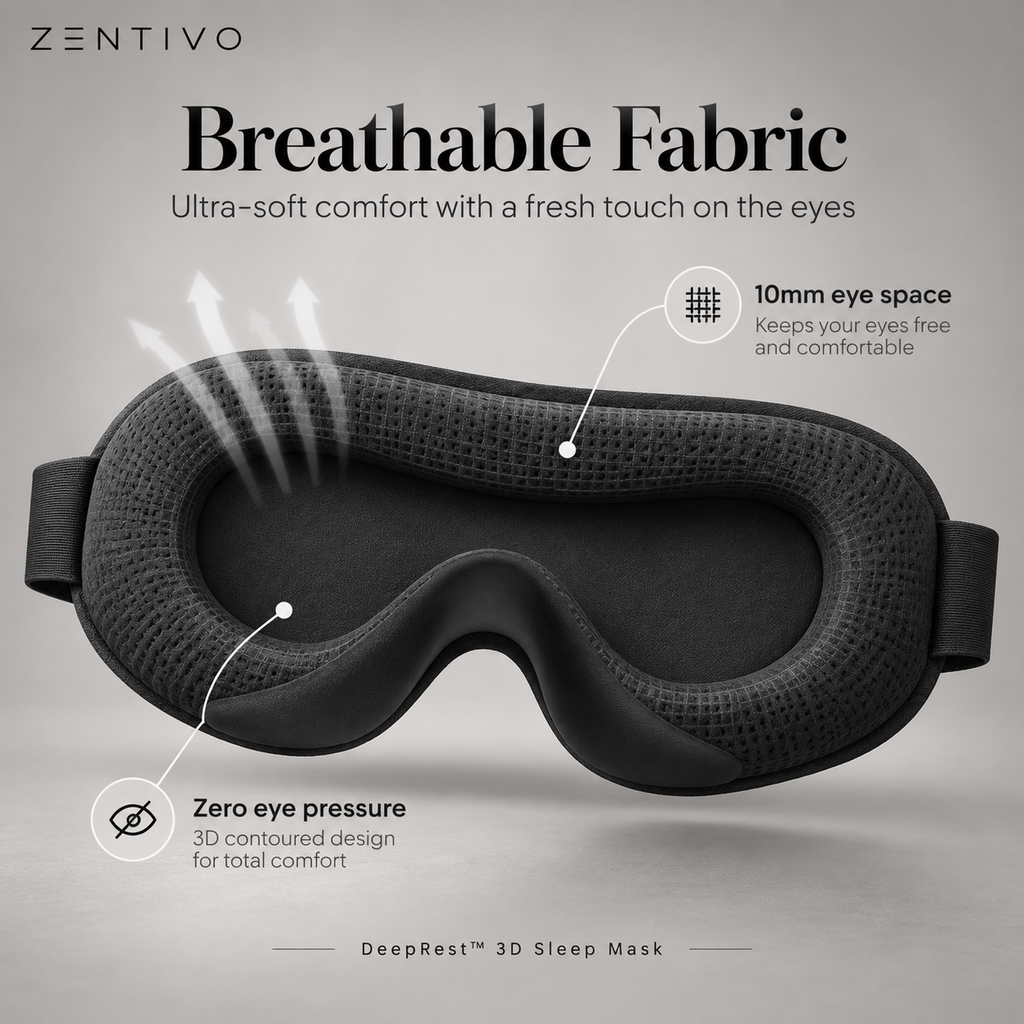 Zentivo DeepRest™ 3D Sleep Mask — Zero-Pressure Comfort