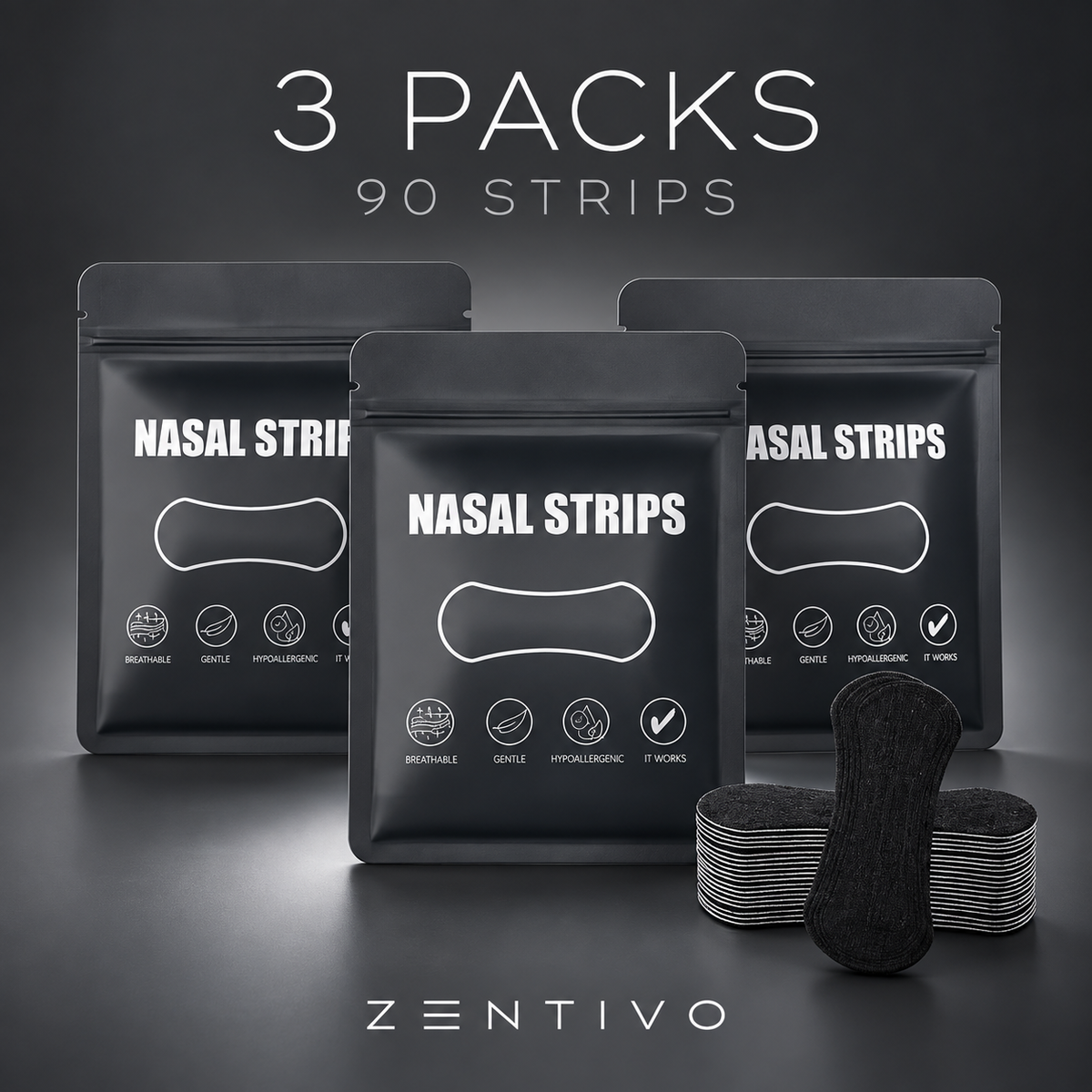 Zentivo AirFlow Nasal Strips — Clearer Breathing for Sleep & Training