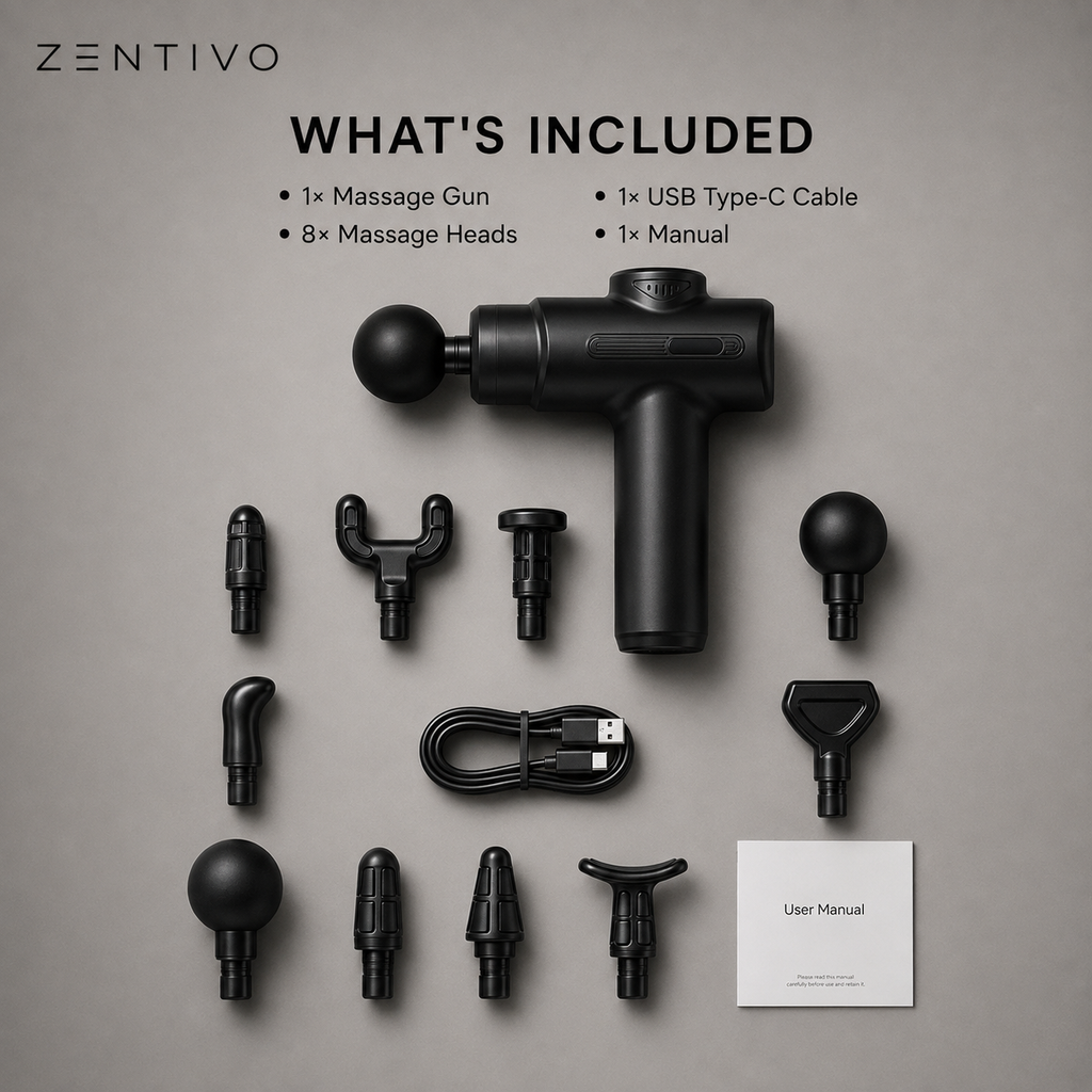 Zentivo PulseRecover™ Massage Gun — Deep-Tissue Percussion