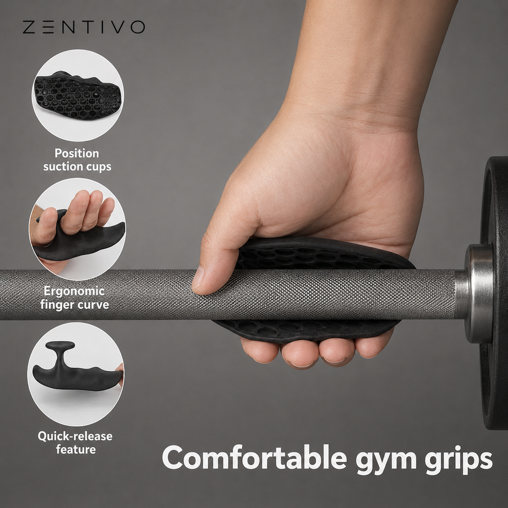 Zentivo PalmShield Workout Grips — Ergonomic Lifting Pads