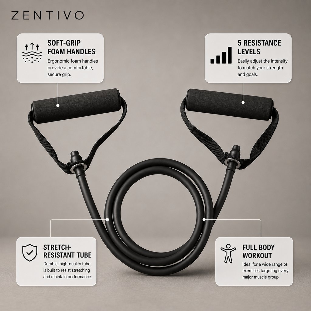 Zentivo PowerTube Resistance Band — Five Progressive Levels