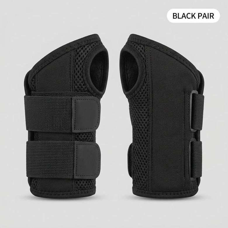 Black Pair variant wrist brace two black braces