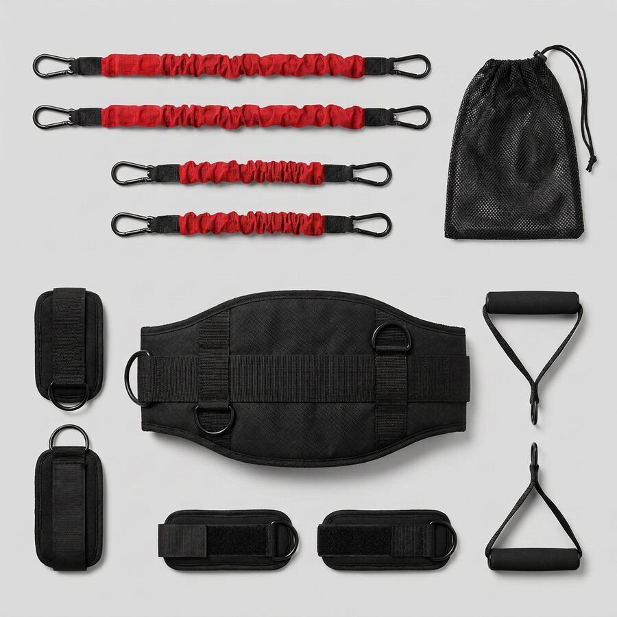 Boxing Resistance Bands Red full set